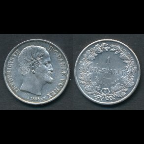 1855, Frederik VII, FF, 1 Rigsdaler, 0/01