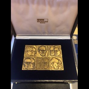 1974, Nobel Laureates, Nobelpristagerne 1974, 6-delt bronze st i original ske, Kauko Rsnen,