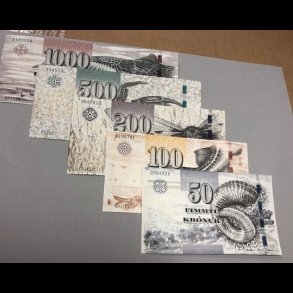 2011, Frerne, 50-, 100-, 200-, 500-, og 1000 kronur, 5 sedler, 0, S 38-42, 4. udgave,