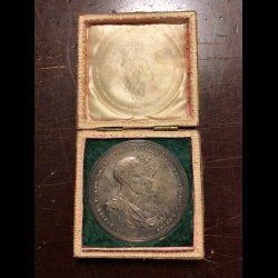 1815, Frederik VI, slvmedalje af C.A. Mller og H.E. Freund, Bergse 75, original ske,