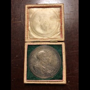 1815, Frederik VI, s�lvmedalje af C.A. M�ller og H.E. Freund, Bergs�e 75, original �ske,