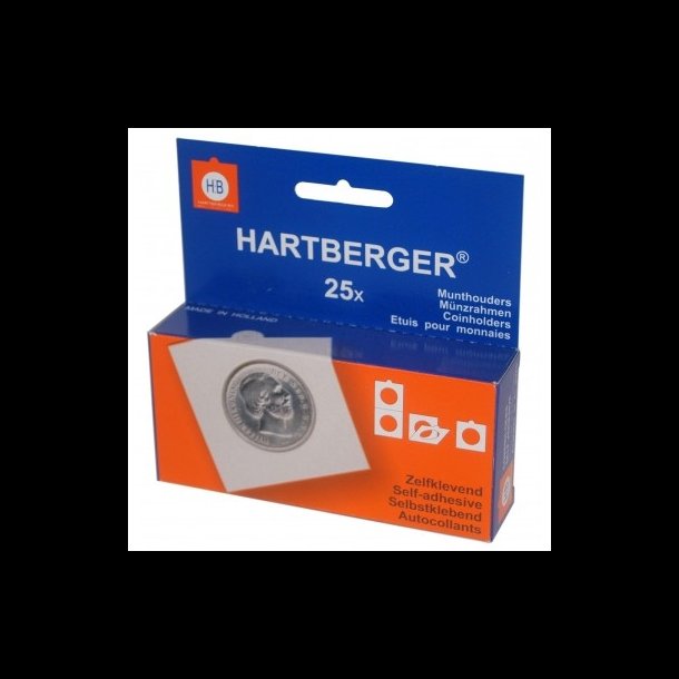 Hartberger mntholder, selvklbende, 100 store huller, format 67x67mm