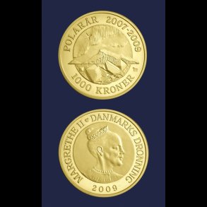2009, 1000 kroner, Nordlys, Polar-serien, guldmnt,
