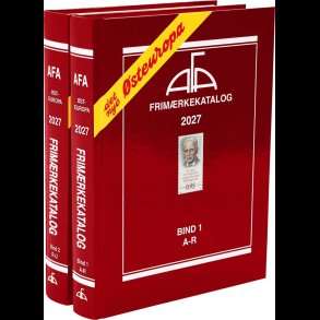 2027, AFA �steuropa, komplet med 2 bind, frim�rkekatalog, kan k�bes fra den 4. september 2027,