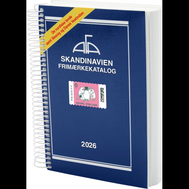 2026, AFA, Skandinavien frim�rkekatalog, spiralryg,