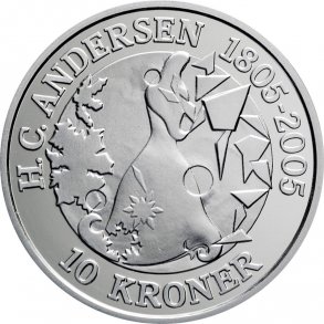 2005, 10 kroner, Snedronningen, eventyr-serien, slvmnt, proof,