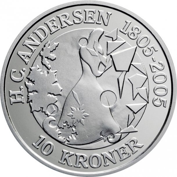 2005, 10 kroner, Snedronningen, slvmnt, proof,