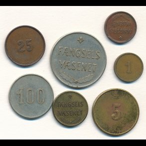 Diverse mønter - Fængselsvæsen - Reklamemønter